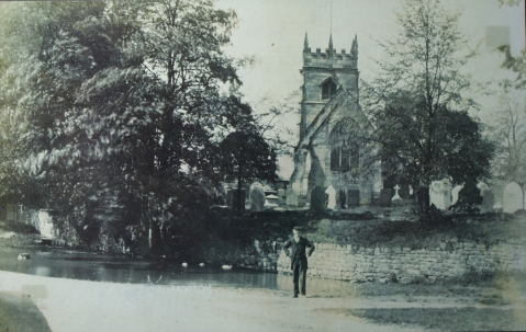 Church and Pond - then